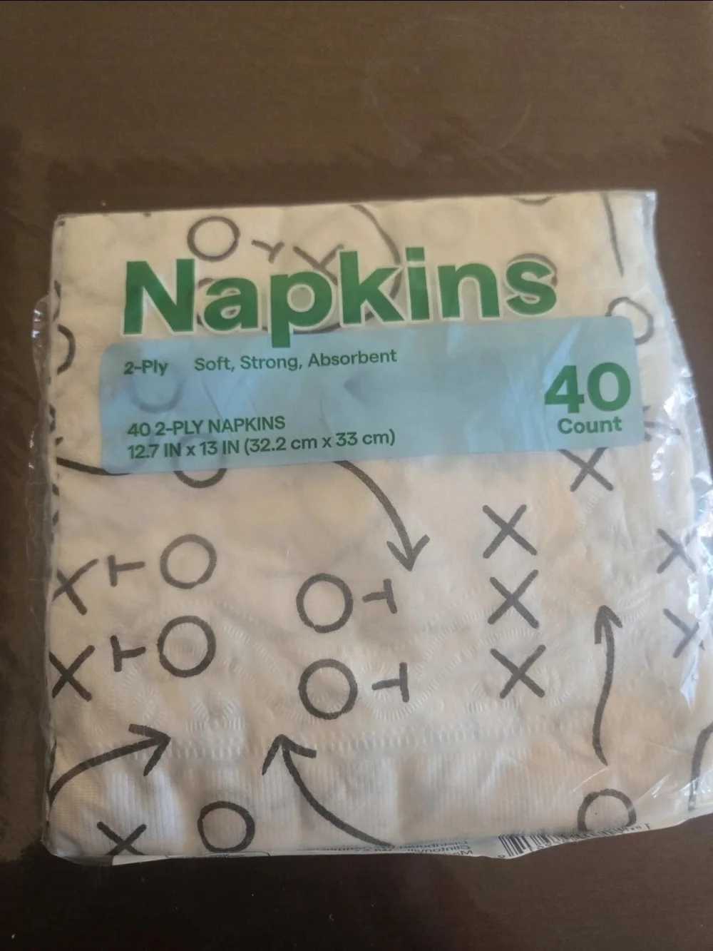 Football White Kids Napkins with Playful Playbook Print - Pack of 40